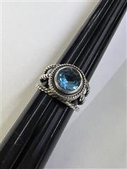 James Avery Twisted Wire Blue Topaz Gemstone Ring – Sterling Silver